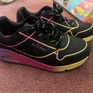Skechers kids Black and Pink Athletic Shoes